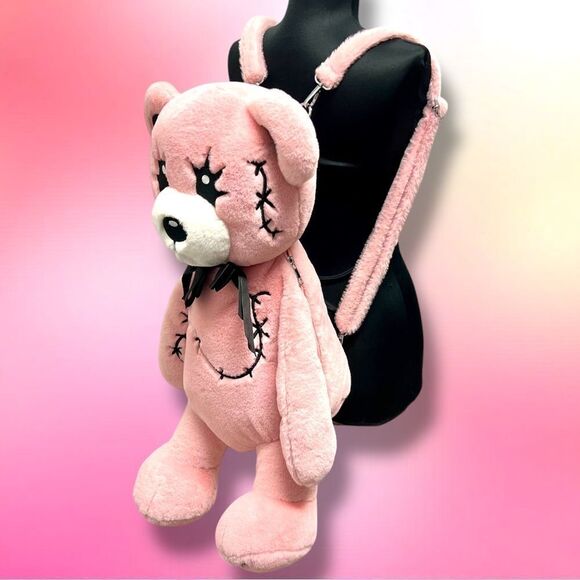 Widow x Dolls Kill oversize plush Emo Teddybear backpack. RARE. Not sold online - Picture 3 of 9